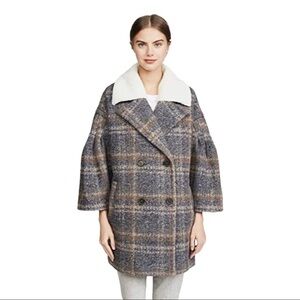 Joie Angalica Midnight Color Wool Blend Coat Med.